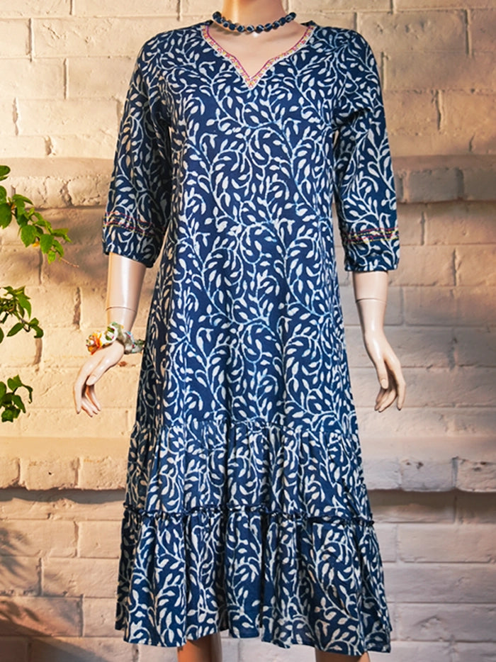Surat Dress - Indigo Blue