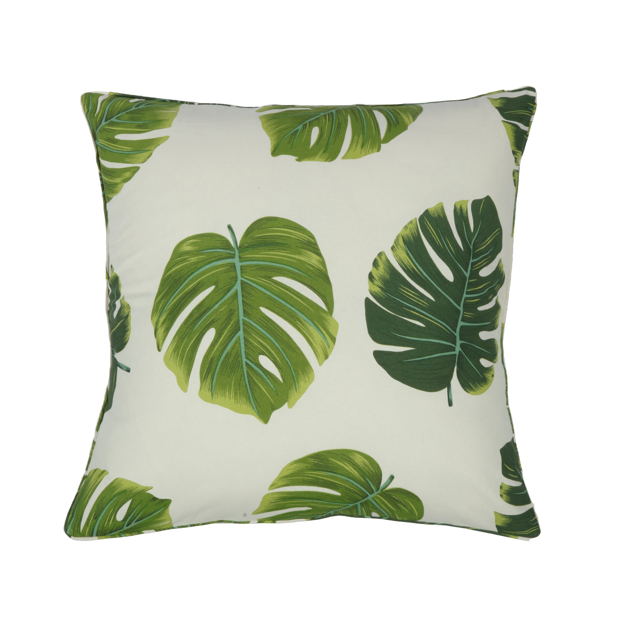 Cotton Cushion Cover - Monsteria Verde
