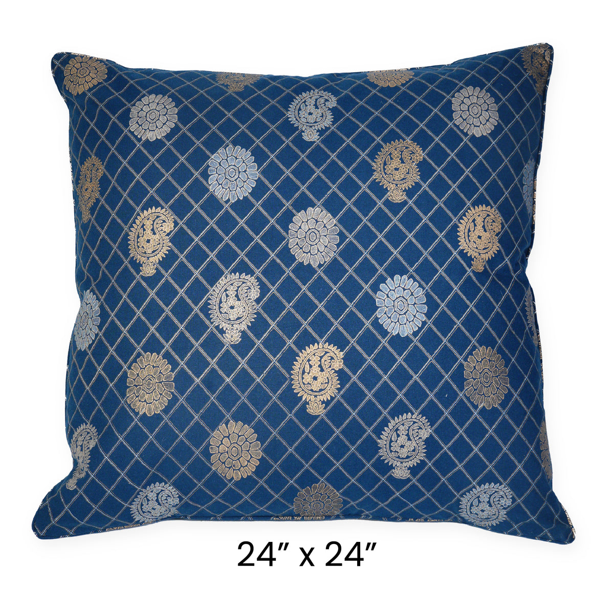Cushion Cover - Zari Kashi Neel