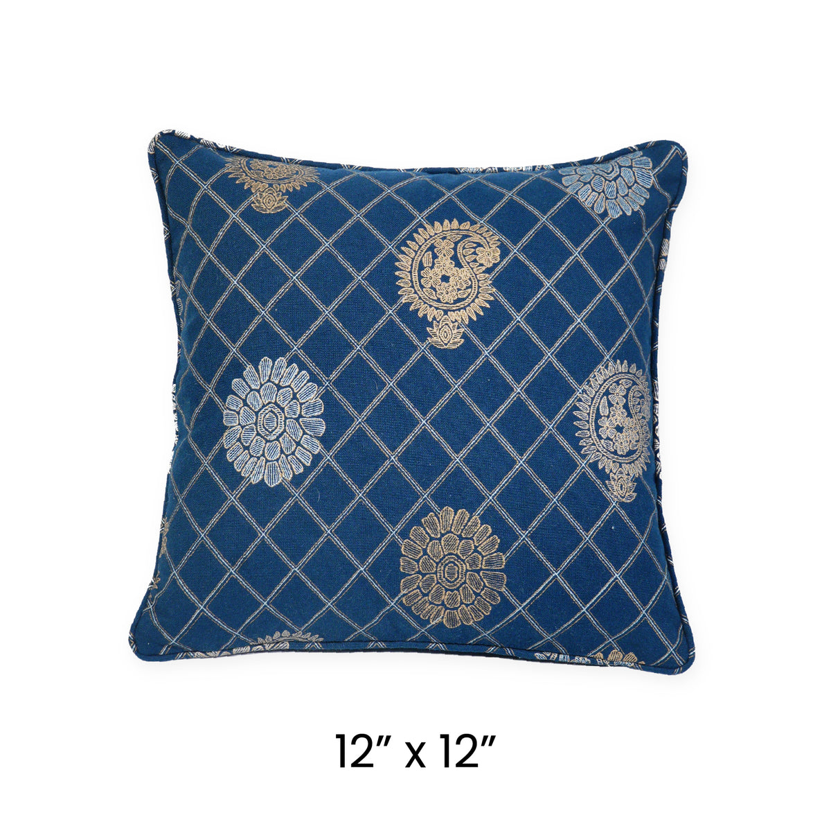 Cushion Cover - Zari Kashi Neel