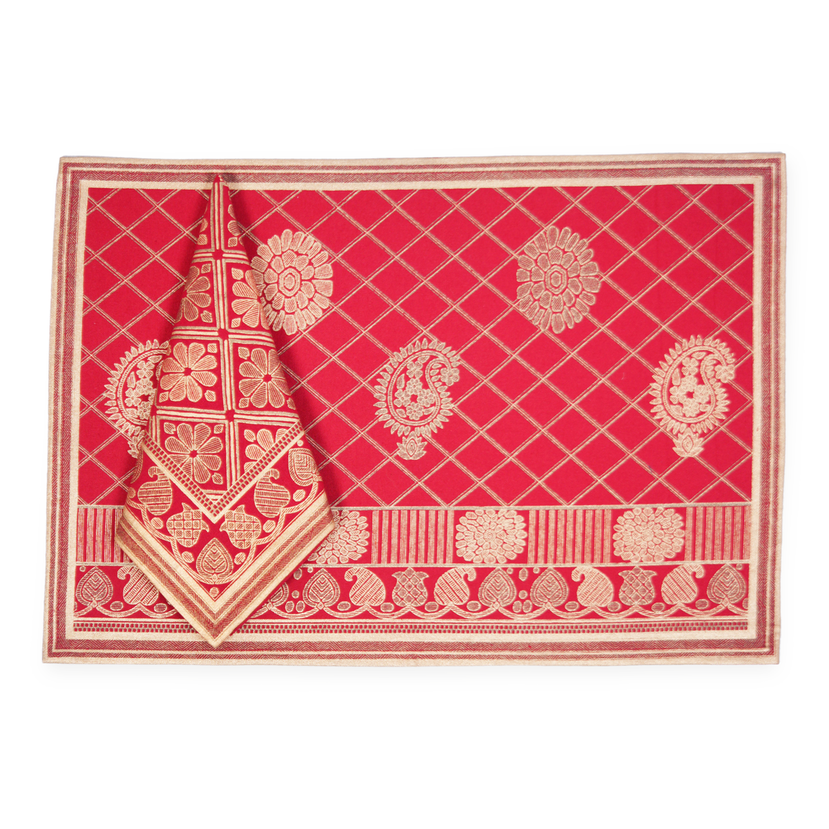 Mat & Napkin set of 6 (WP) - Zari Rang Mahal