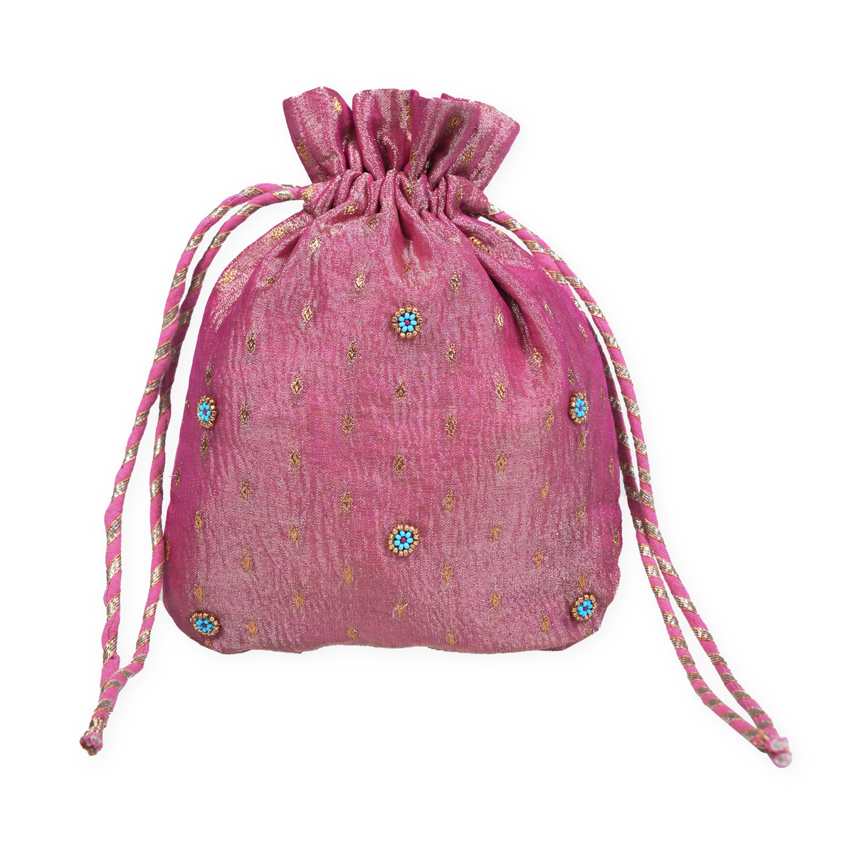 Juhi Organza Pouch - Gulab Rani