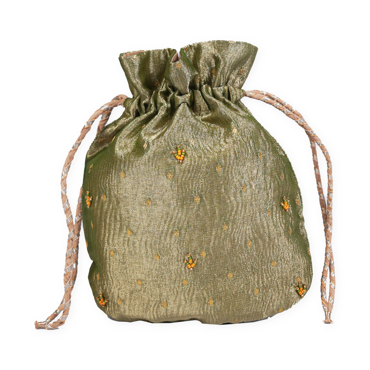 Juhi Organza Pouch - Olive