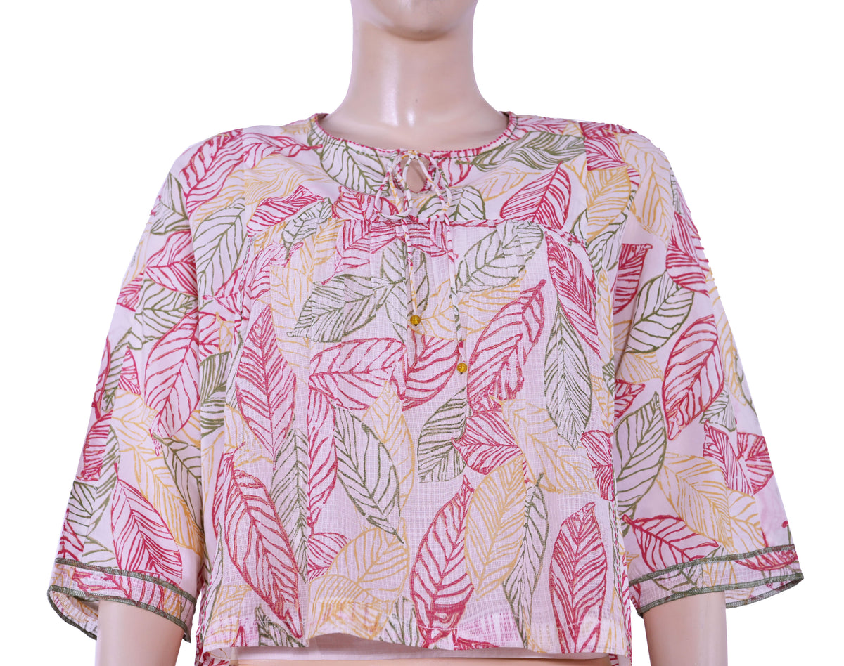Aria Top WT Inner - Falling Leaves / Off White
