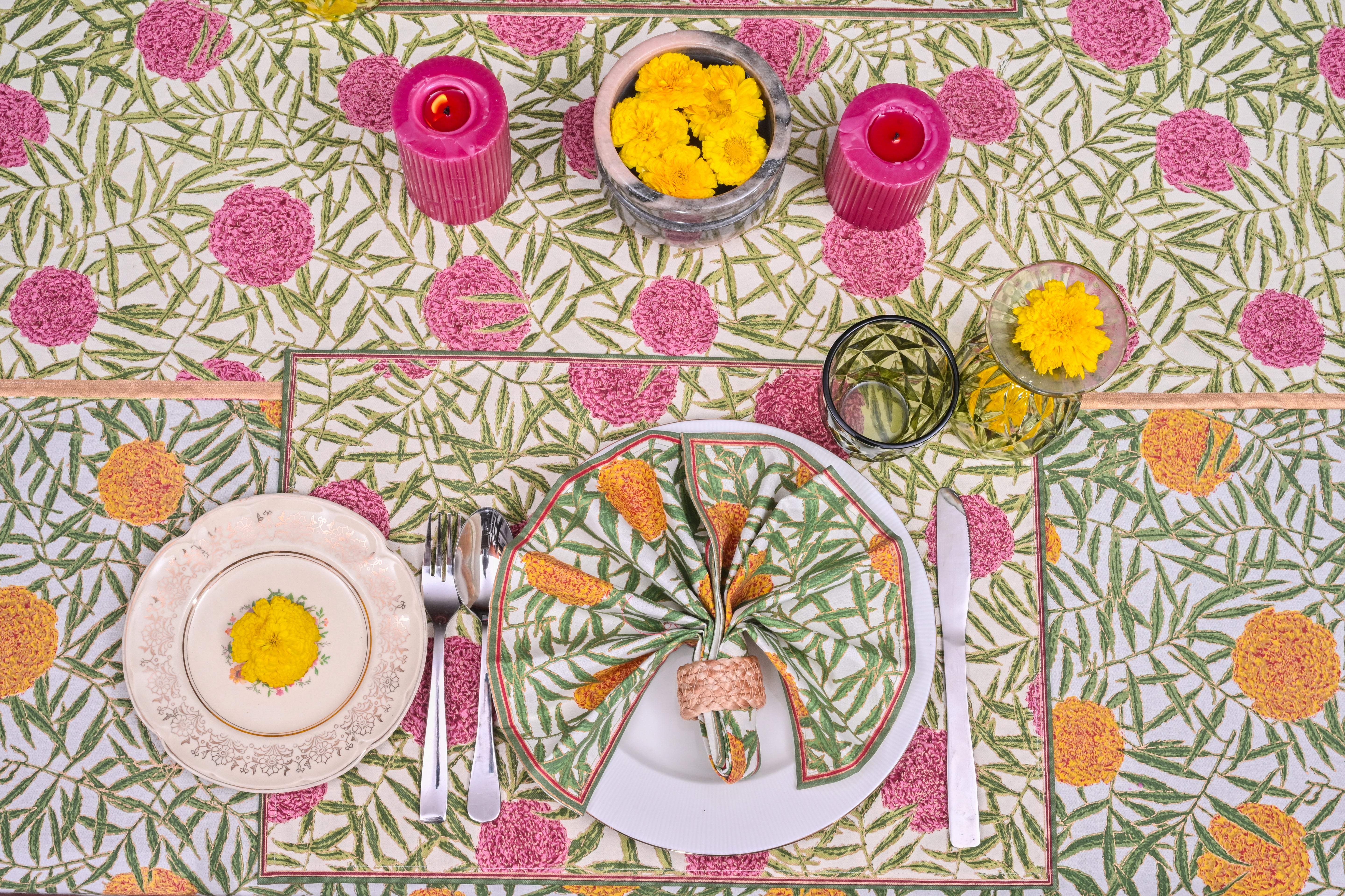 Table Cloth - Small Genda Phool Haldi