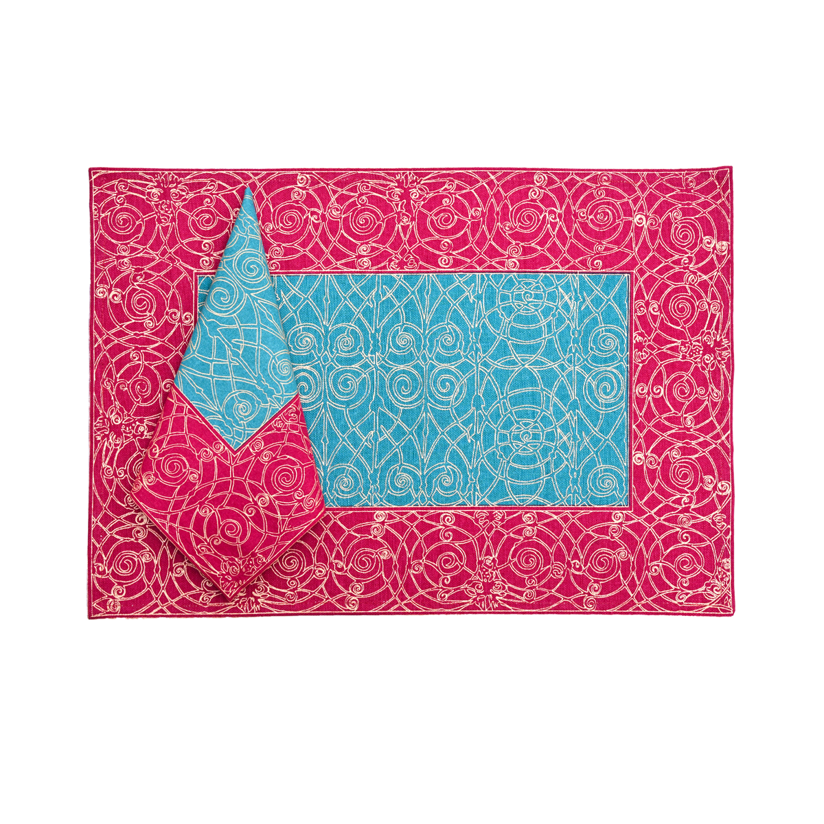 Mat & Napkin set of 6 - Empire Cranberry