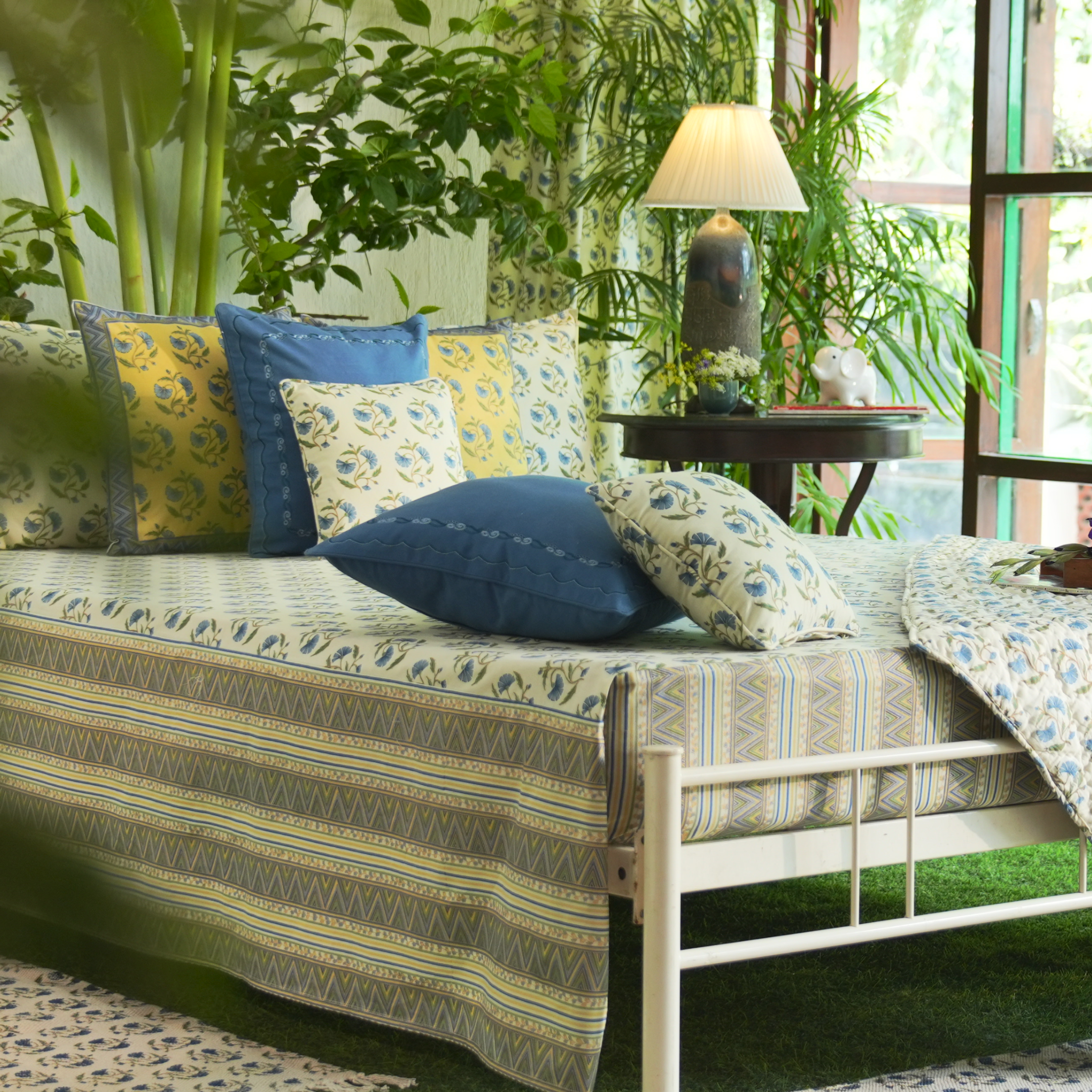 Bed Cover - Bina Gola Baja Blue