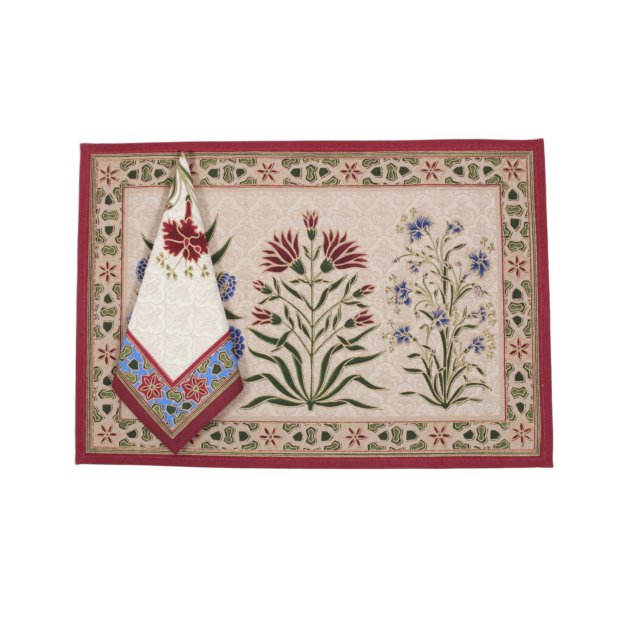 Mat Nap (Set of 6) - Ibadat Velvet Red