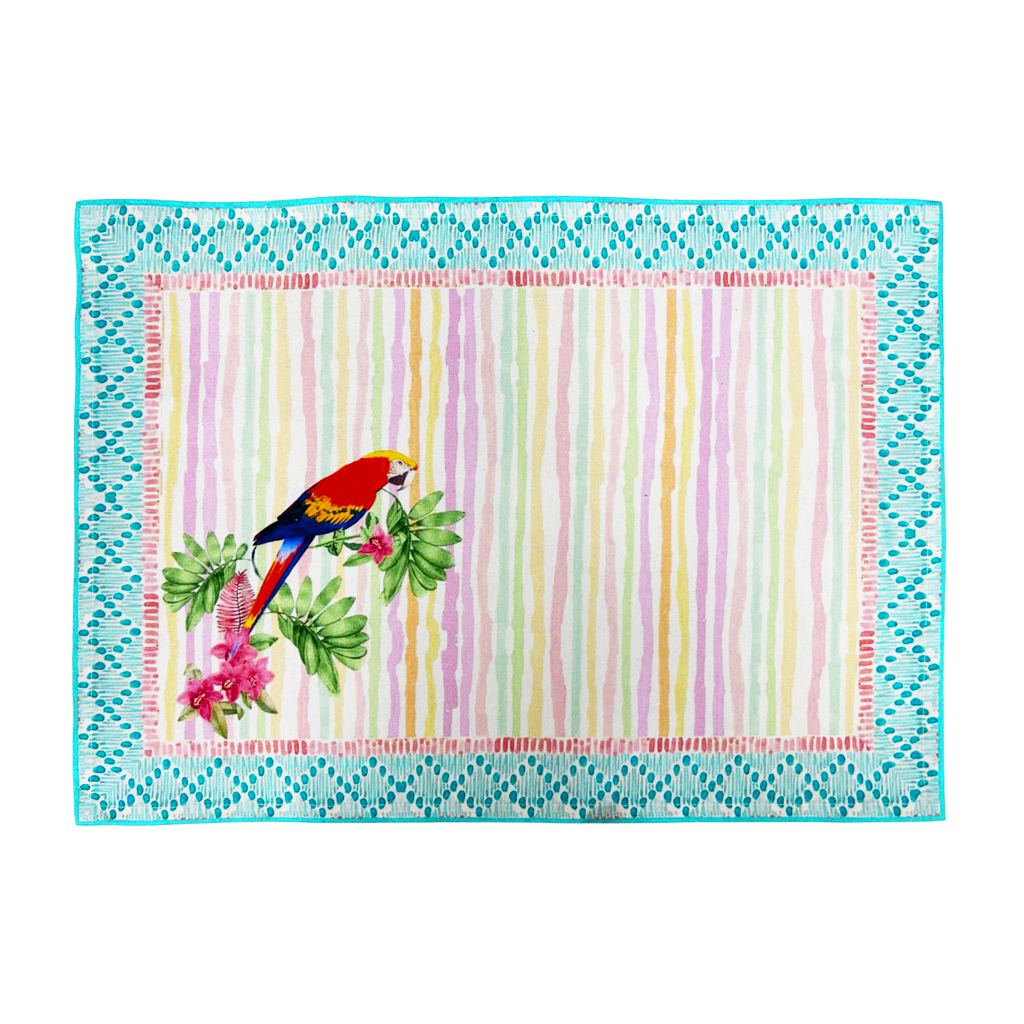 Mat set of 6 - Parakeet Rainbow