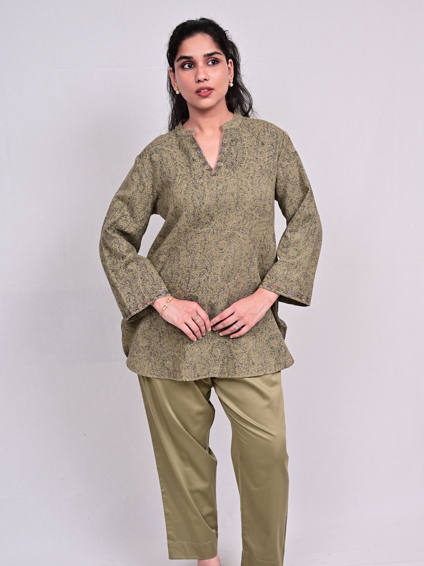 Asma Top - Shahtoosh Khaki