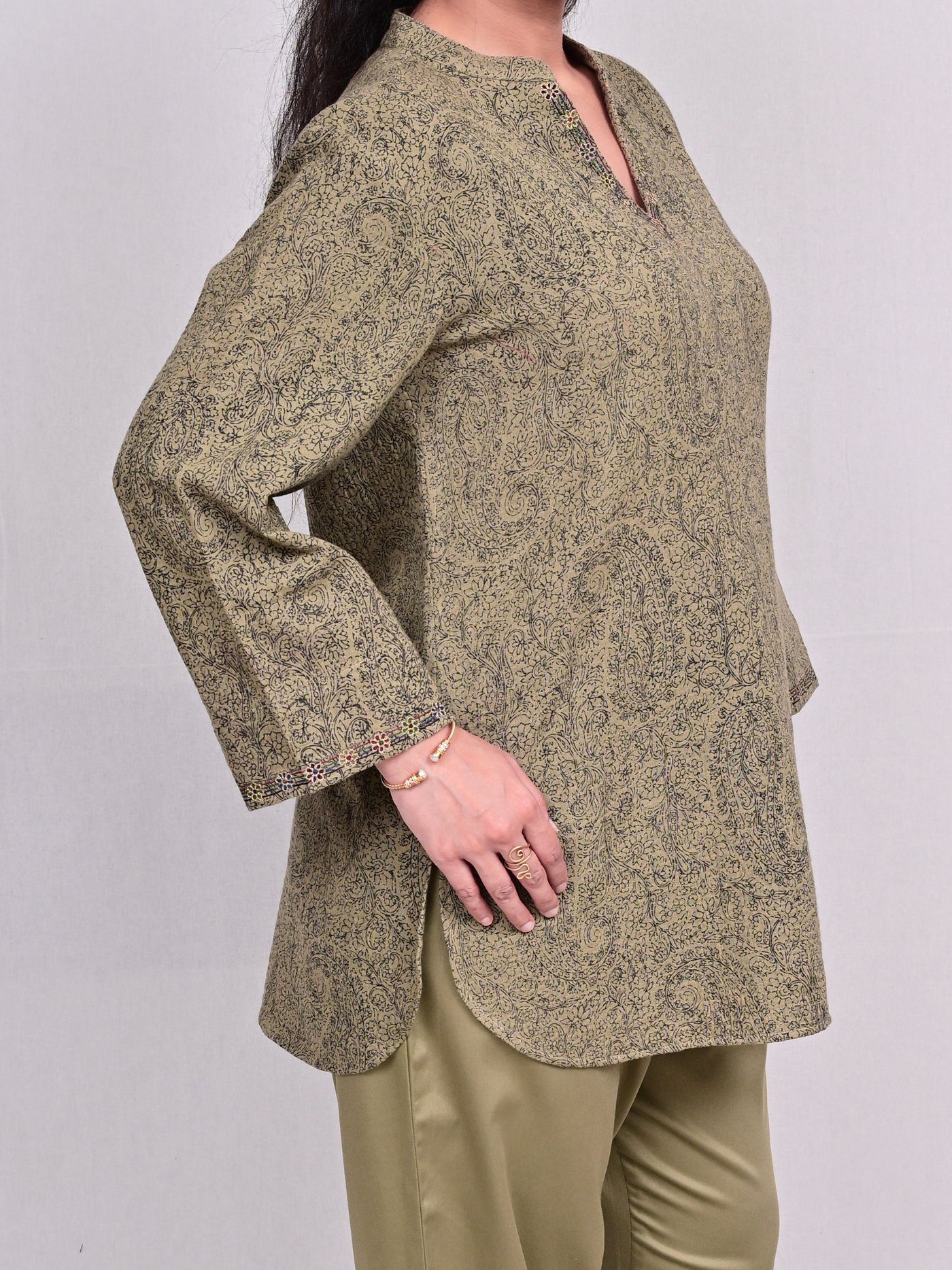 Asma Top - Shahtoosh Khaki