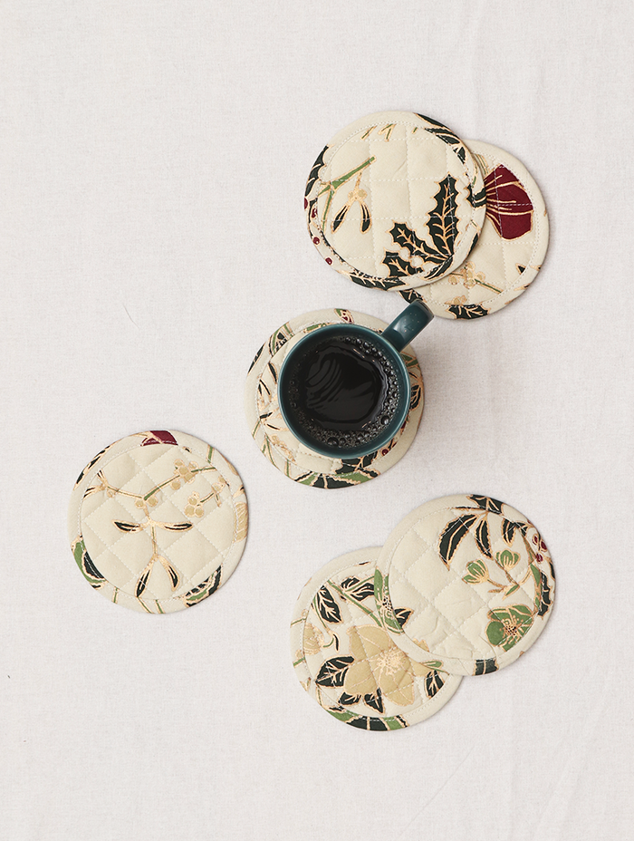 Coaster Set Of 6 - Herberium Red/Green