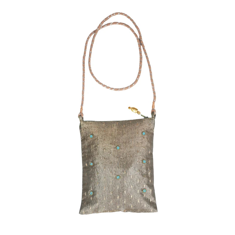 Juhi Organza Sling Bag - Olive