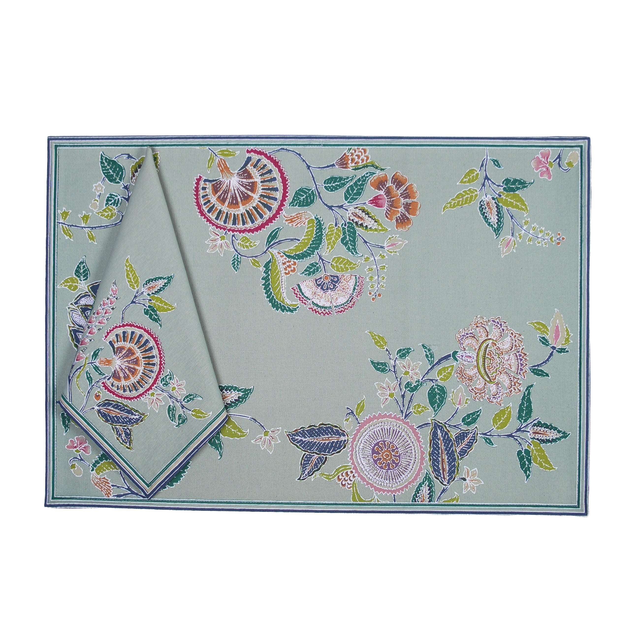 Mat Nap Set Of 6 (WP) - Mohabbat Foliage