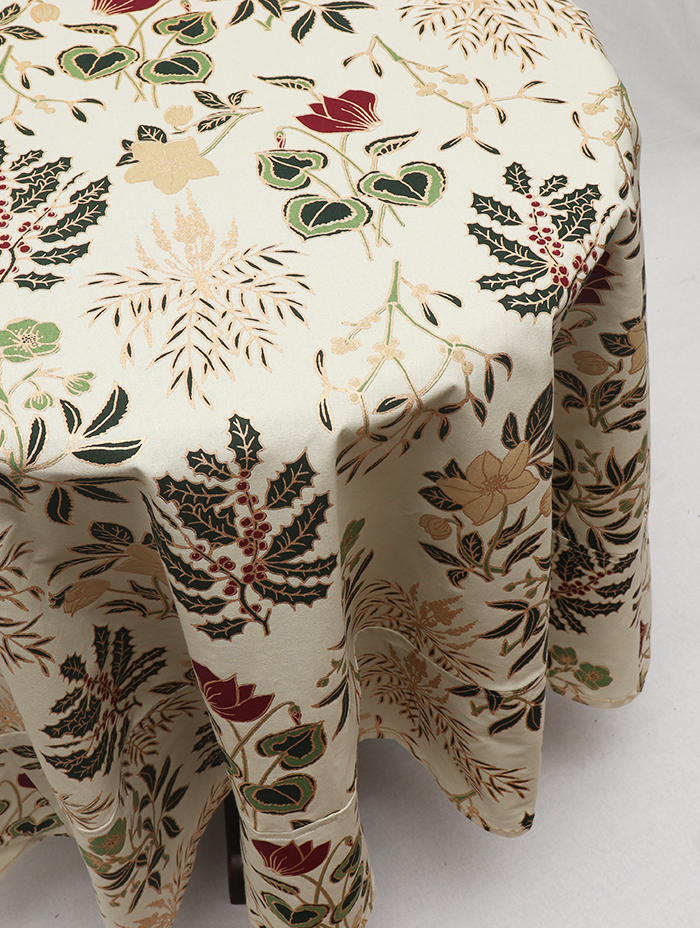 Round Table Cloth - Herberium Red/Green