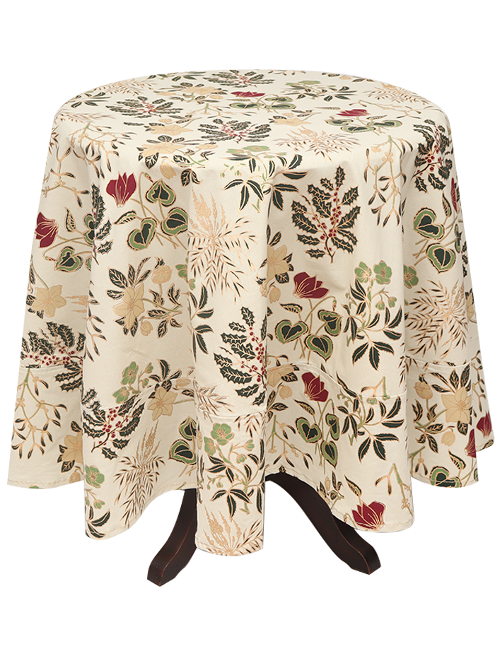 Round Table Cloth - Herberium Red/Green