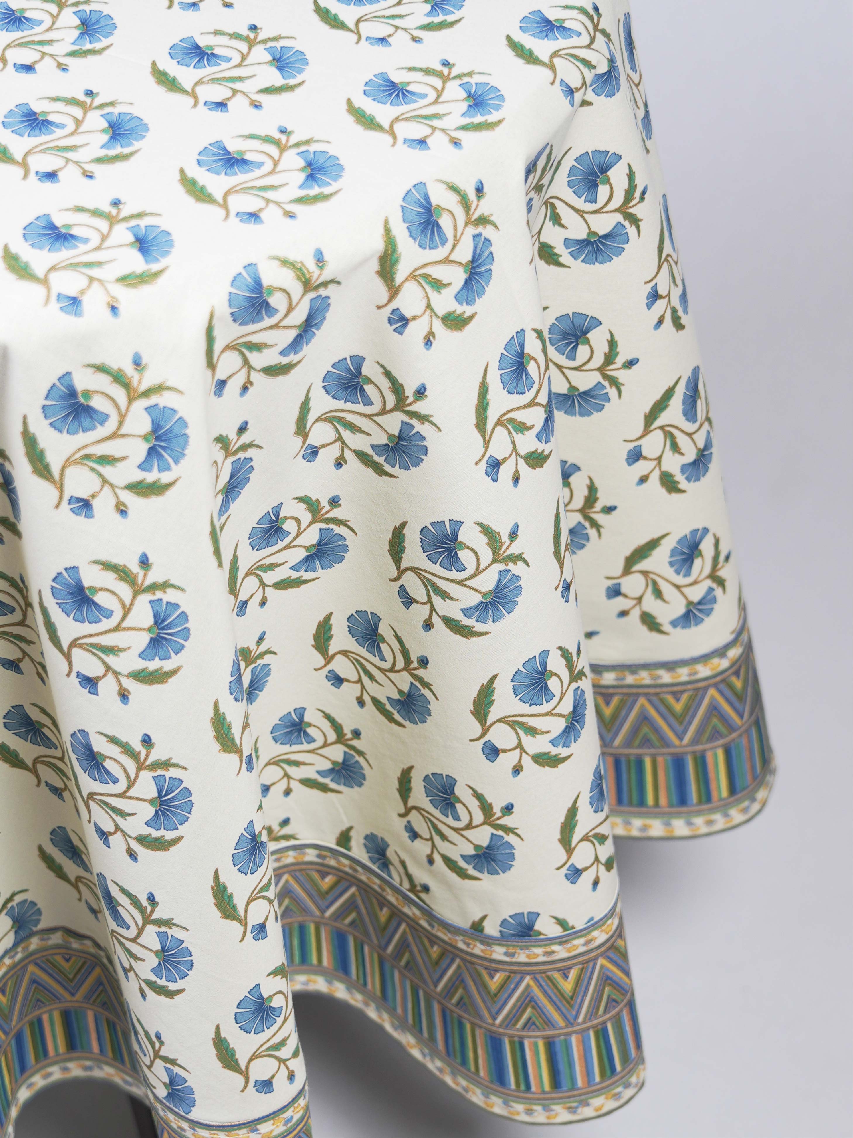 Round Table Cloth - Bina Gola Baja Blue