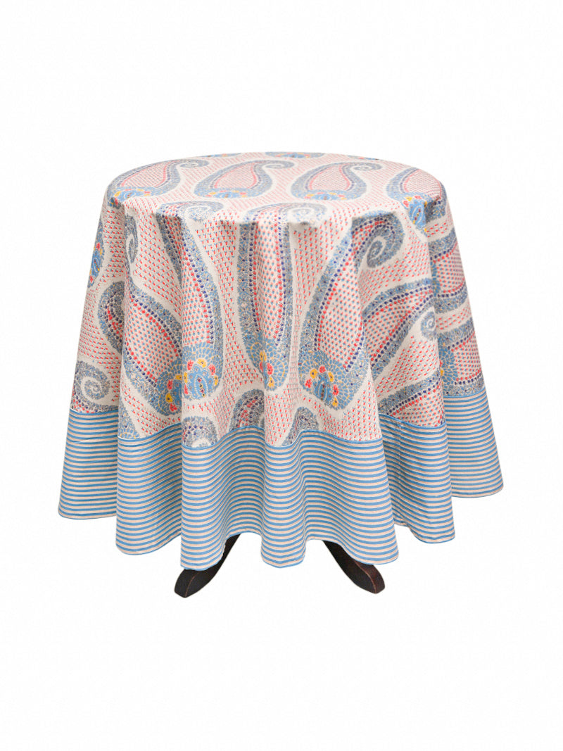 Round Table Cloth - Hasiya Paradise Blue