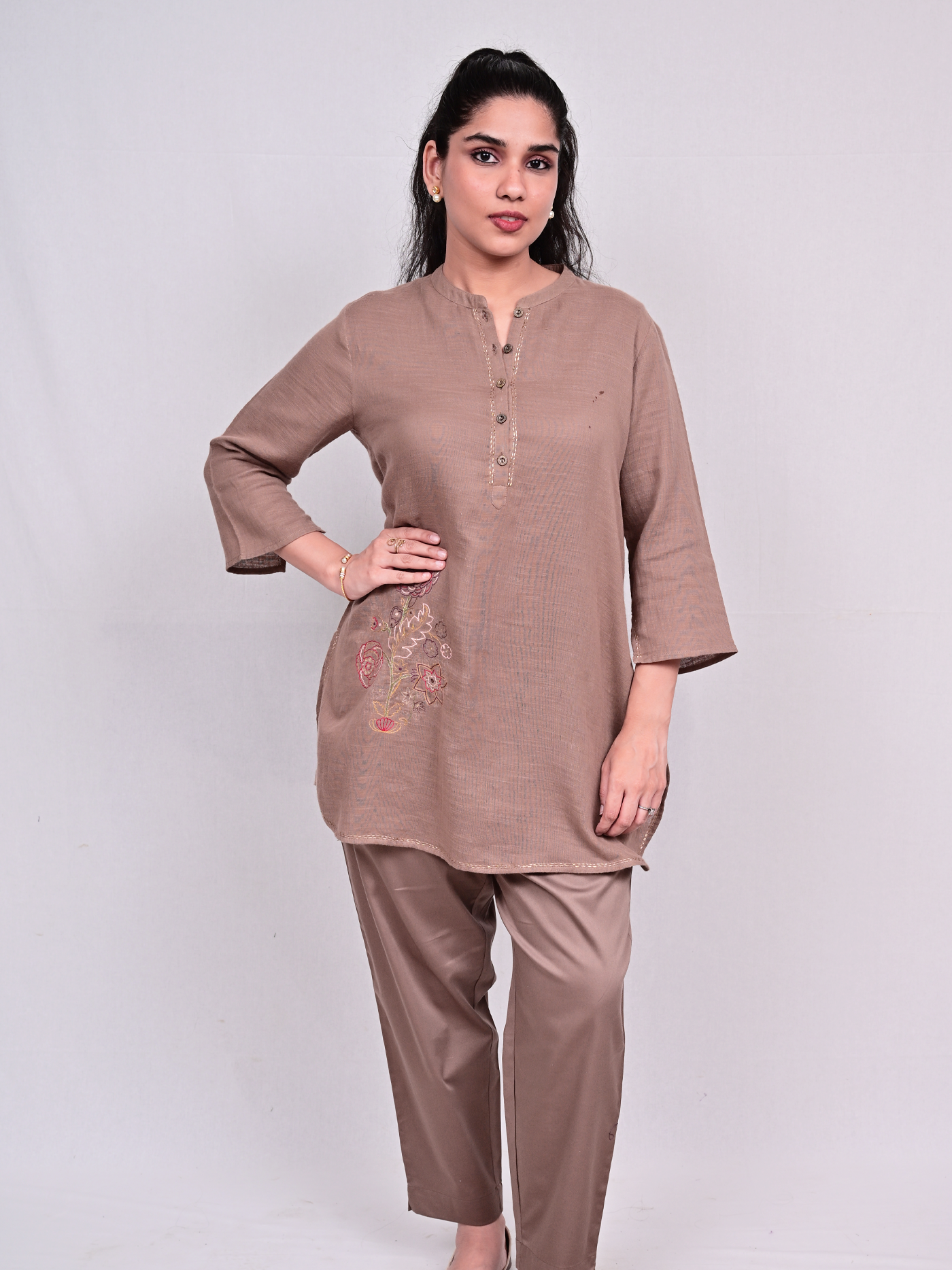 Sana Kurta - Nandani Booti Choco
