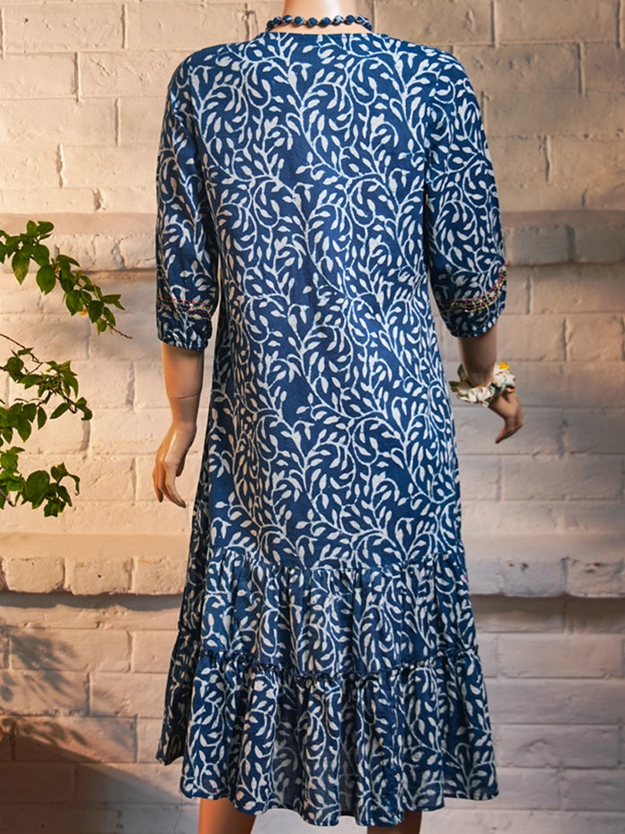 Surat Dress - Indigo Blue