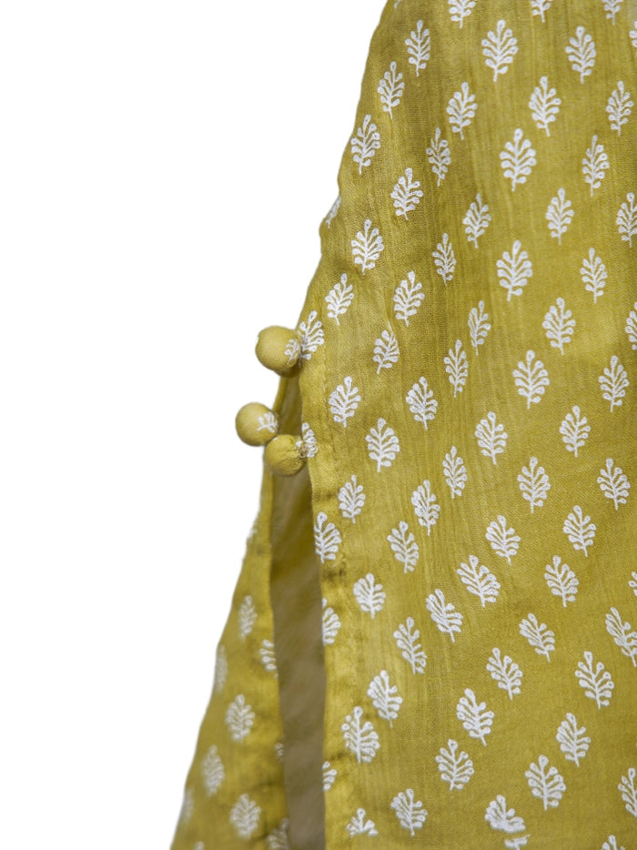 Bacha Kurta Pant Set - Blade/Solidplain Dyed
