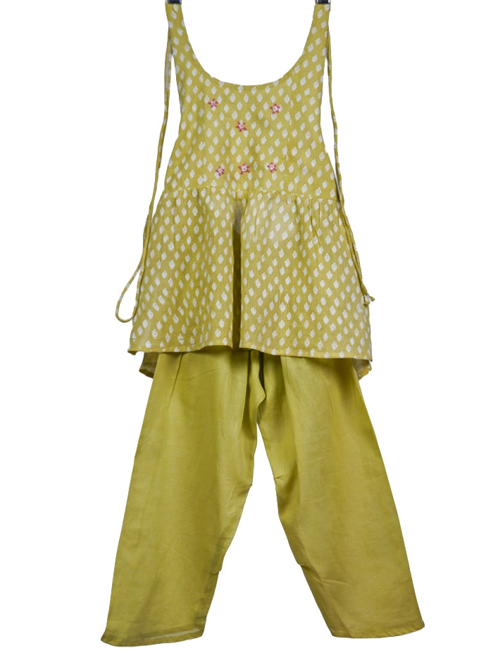 Bacha Kurta Pant Set - Blade/Solidplain Dyed