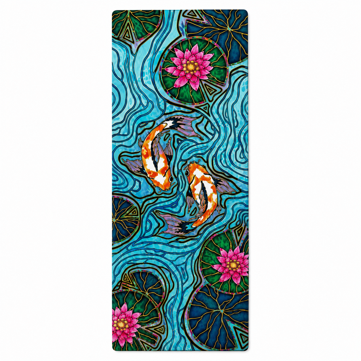 Koi Blue Yoga Mat with Cover