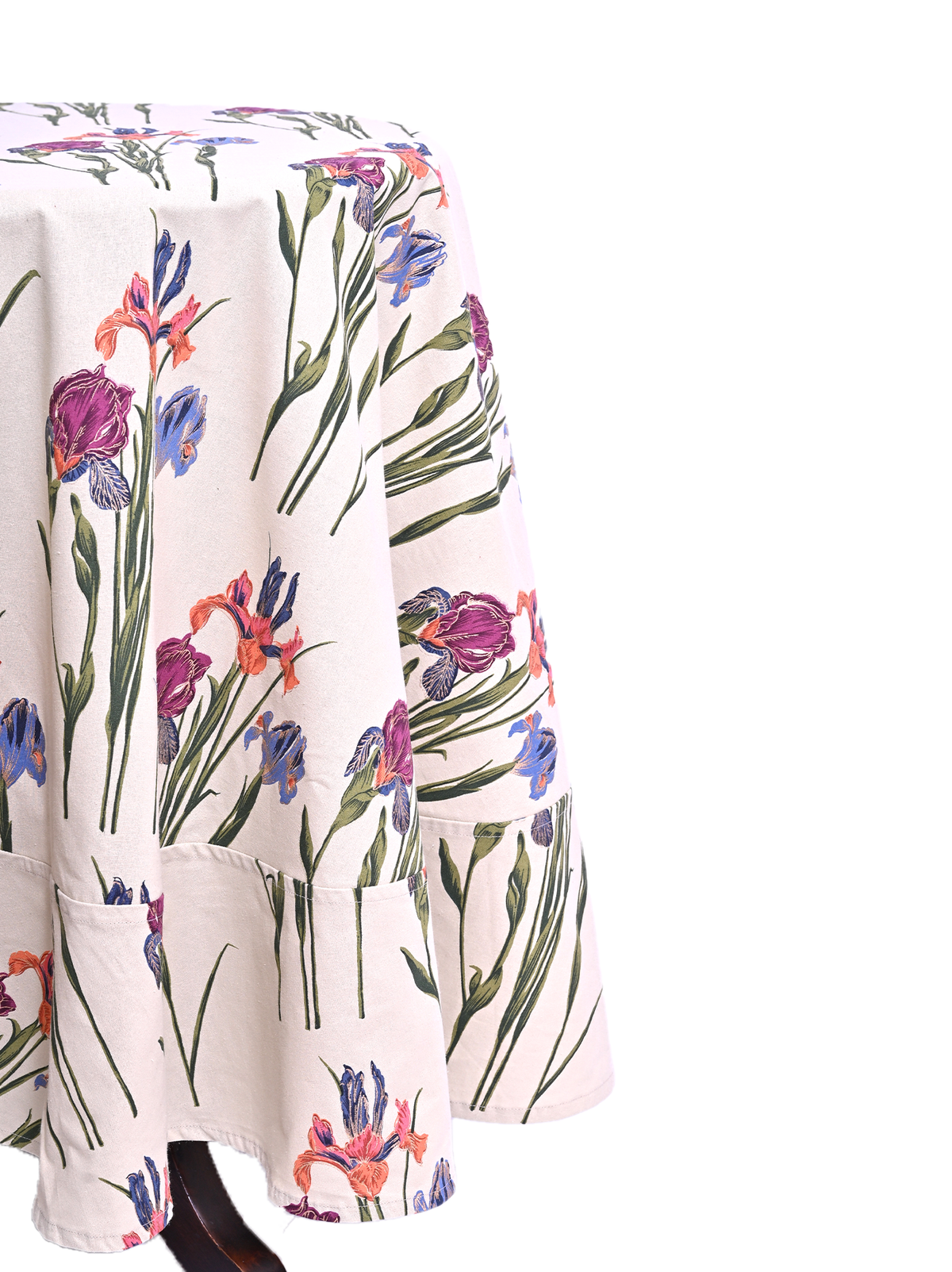 Round Table Cloth -  Diana Flower Plum
