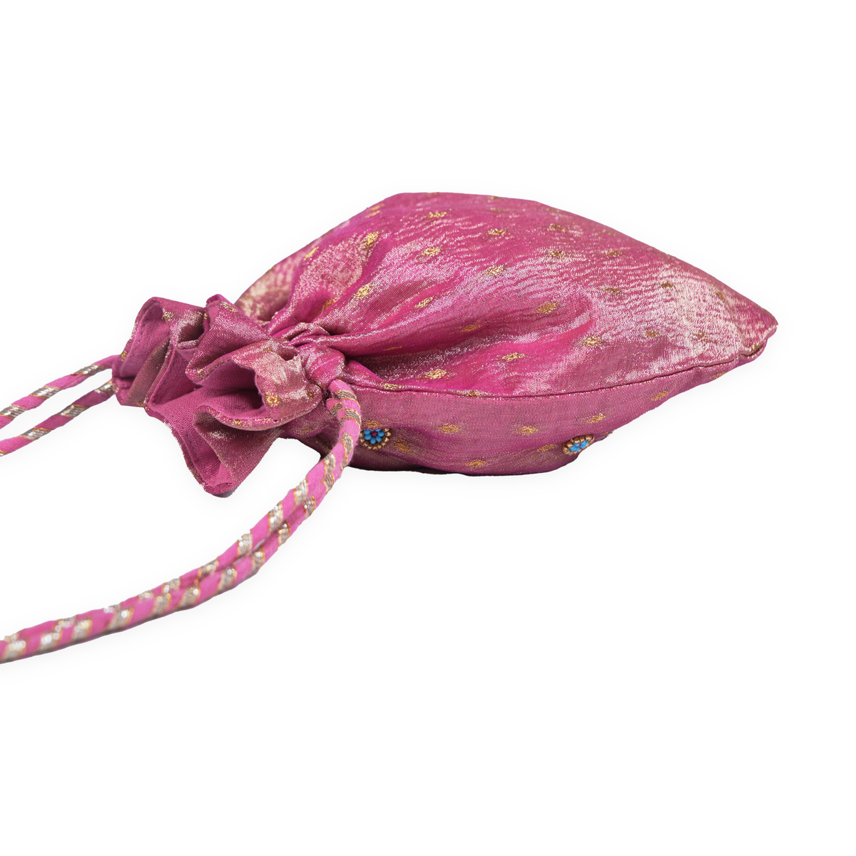 Juhi Organza Pouch - Gulab Rani