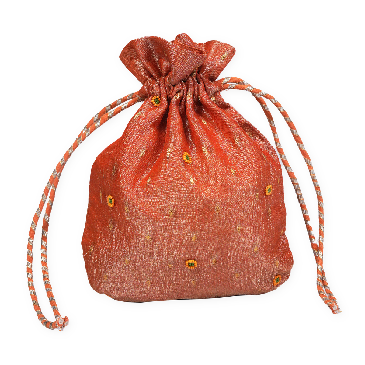 Juhi Organza Pouch - Orange