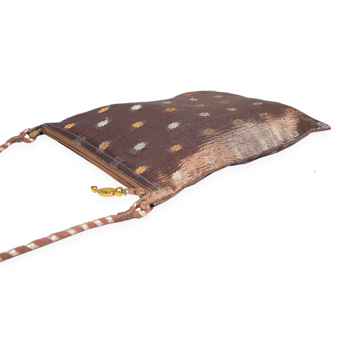 Juhi Organza Sling Bag - Brown