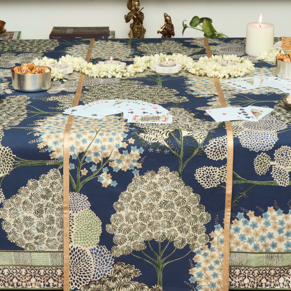 Table Cloth - Pichwahi Prussian Blue