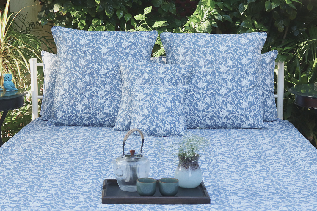 Bed Cover - LK Mumtaz Blue