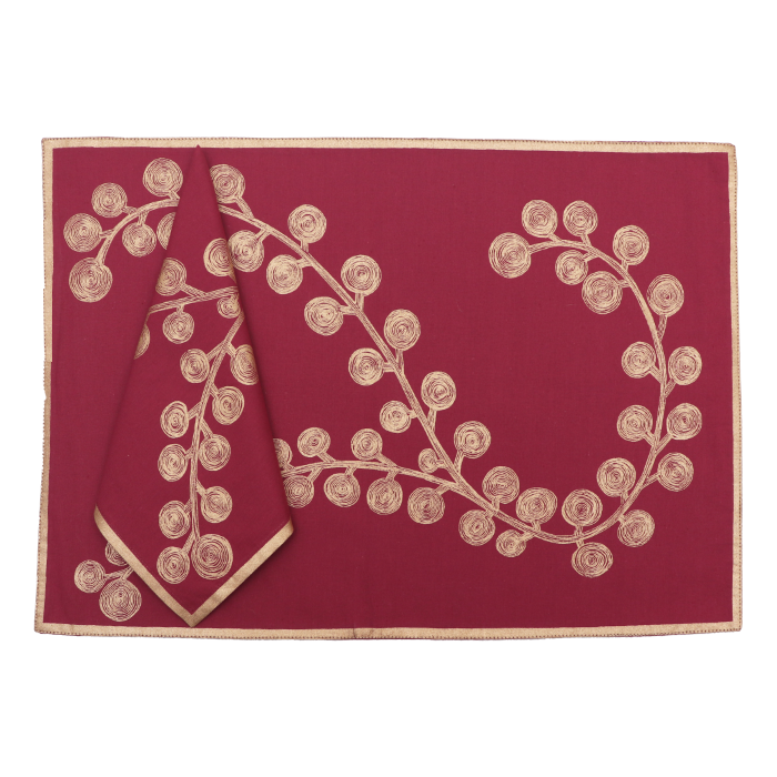 Mat Nap (Set of 6) - Humera Mehroon