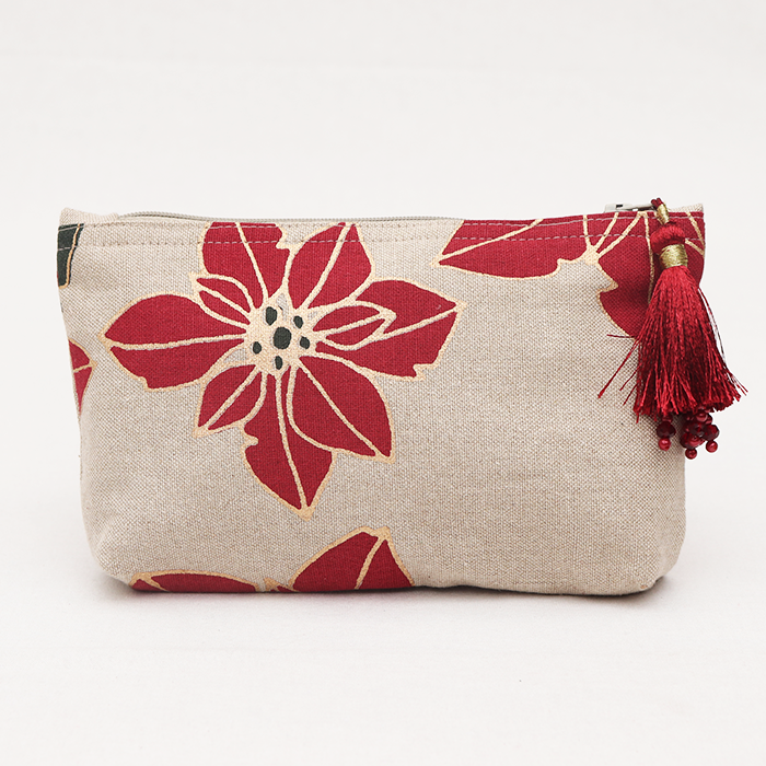 Pencil Pouch - Poinsettia Red