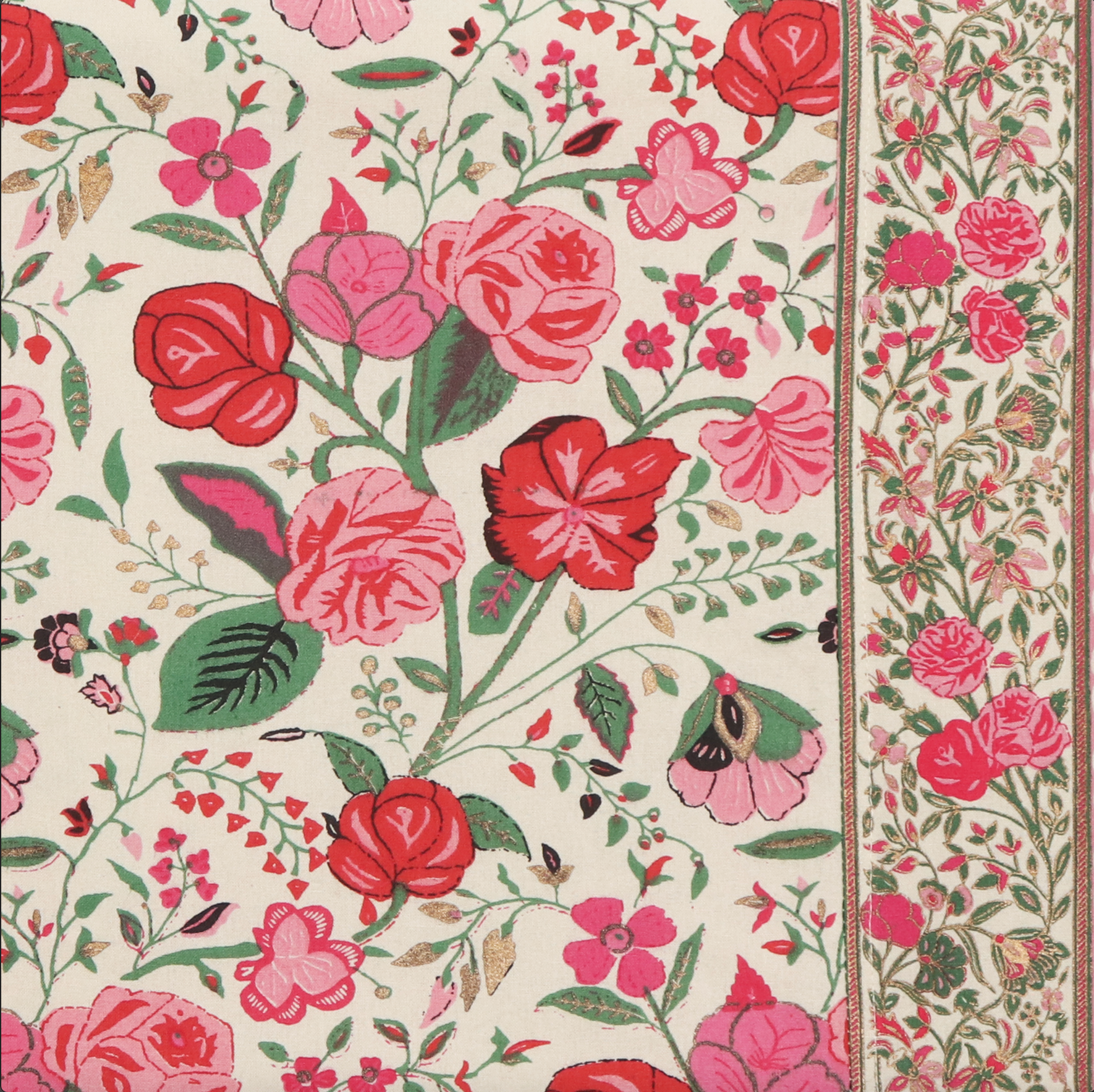 Bed Cover - Mughal Garden Green