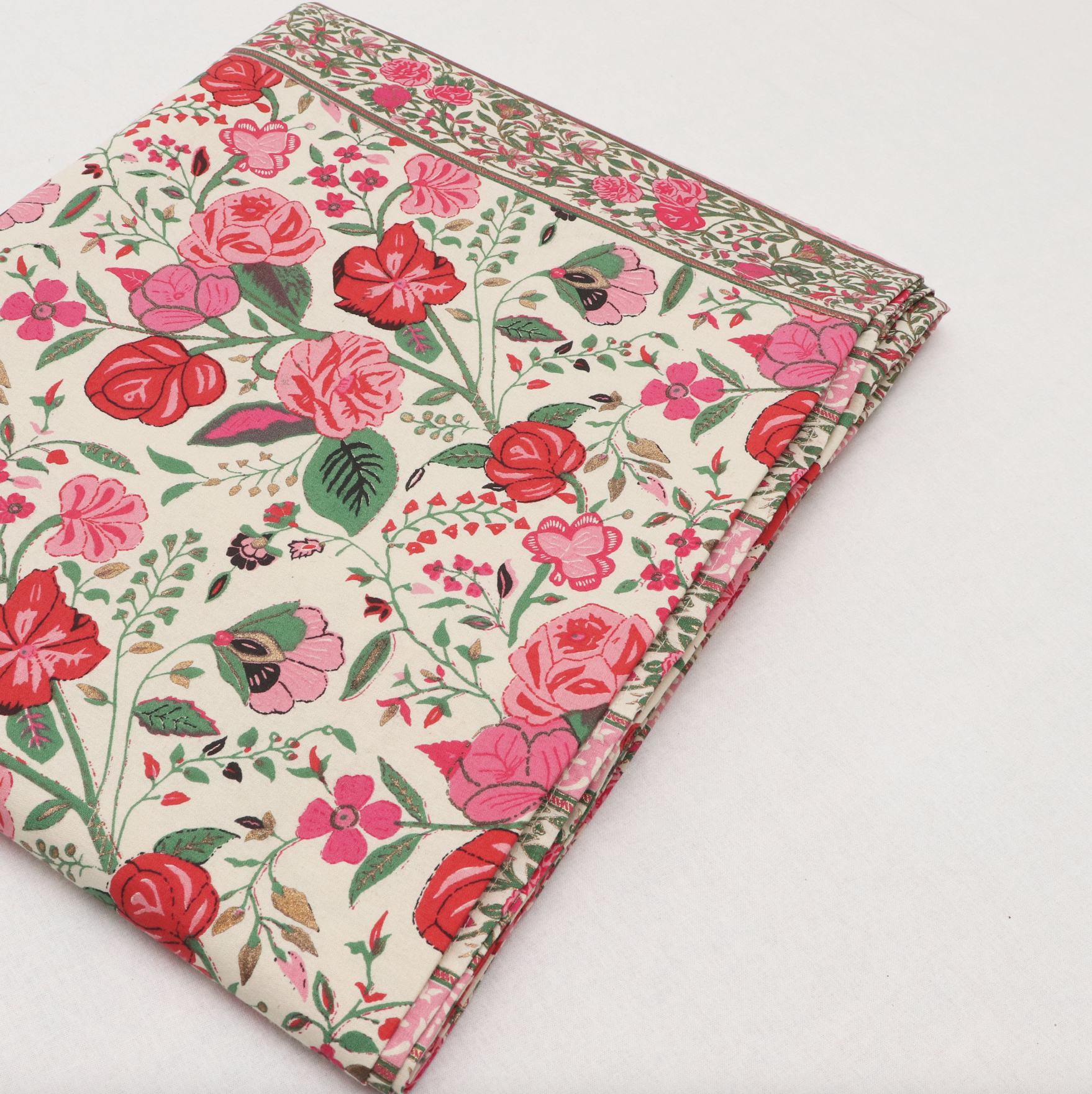 Bed Cover - Mughal Garden Green