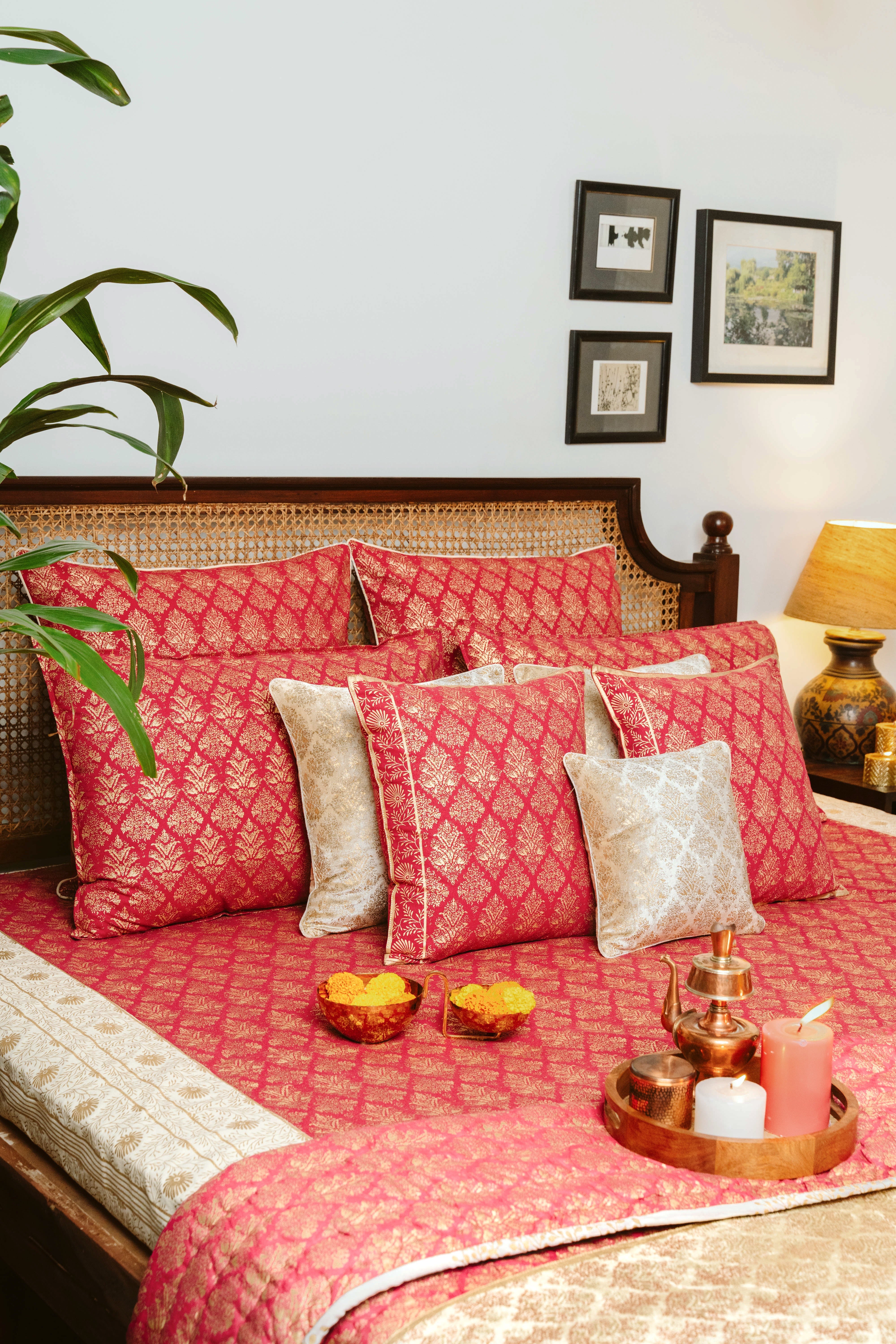 Bed Cover - Baroque Ruby