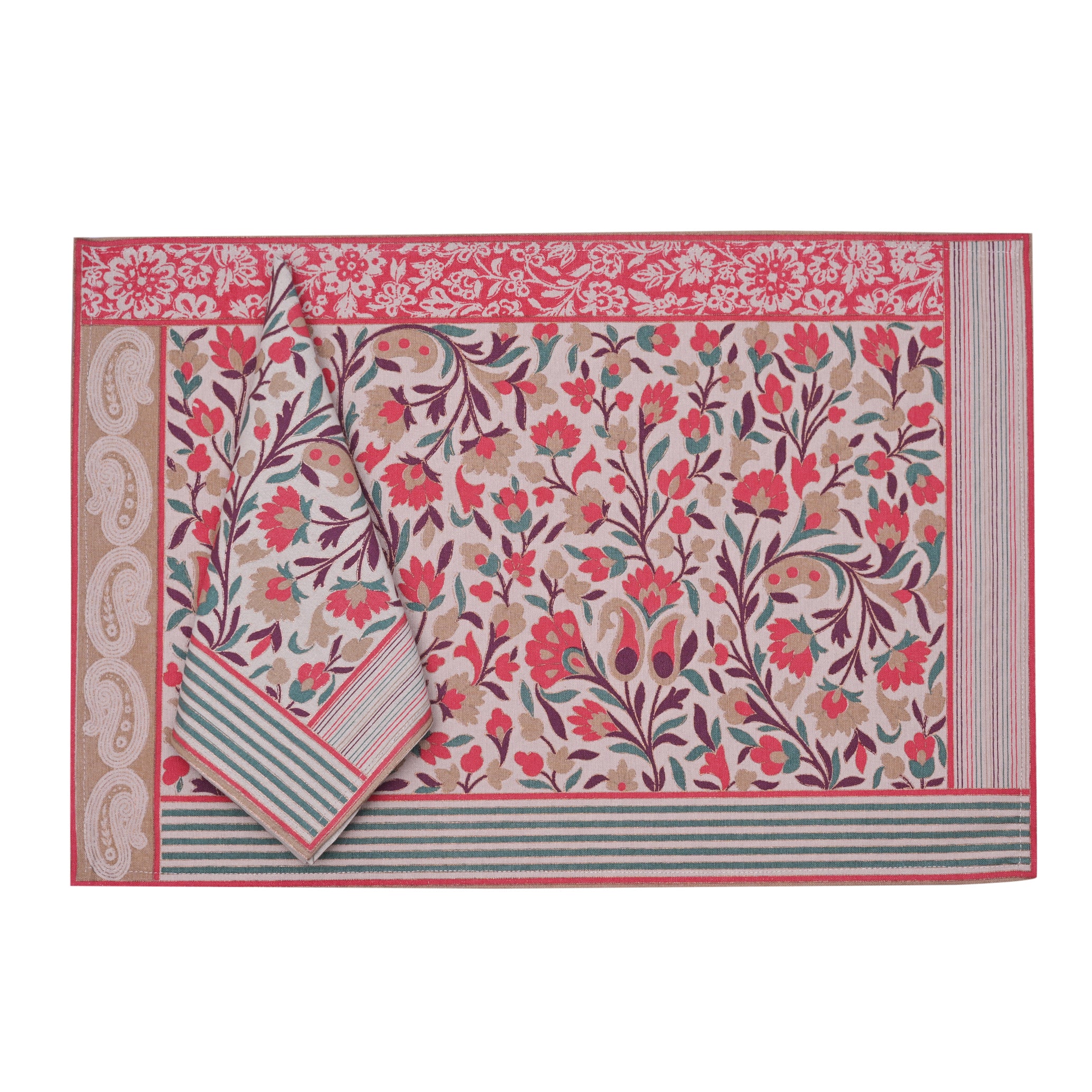 Mat And Napkin Set Of 6 (WP) - Chashmebagh Betty