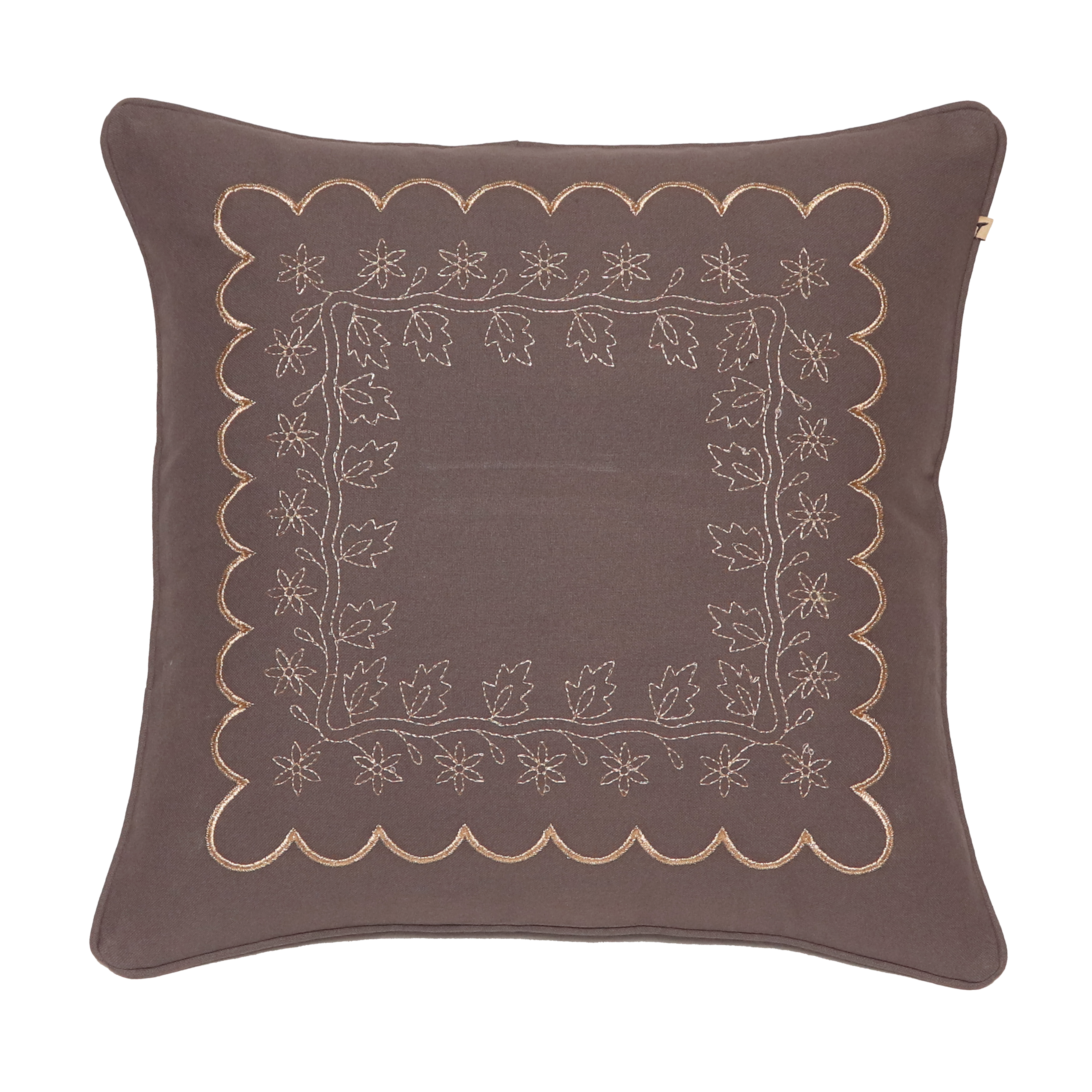 Cushion Cover - Kundan Scalloped Charcoal
