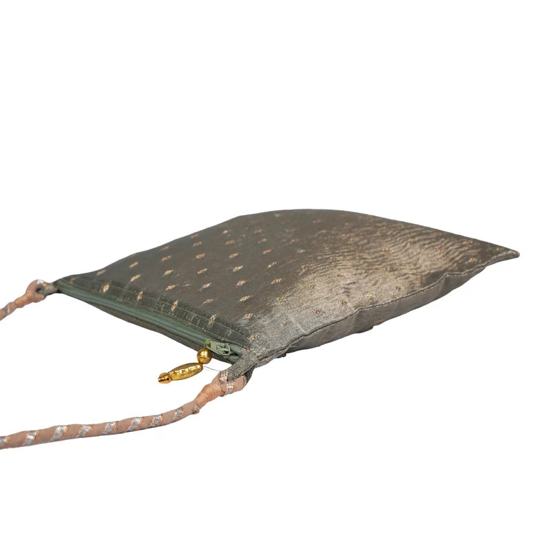 Juhi Organza Sling Bag - Olive
