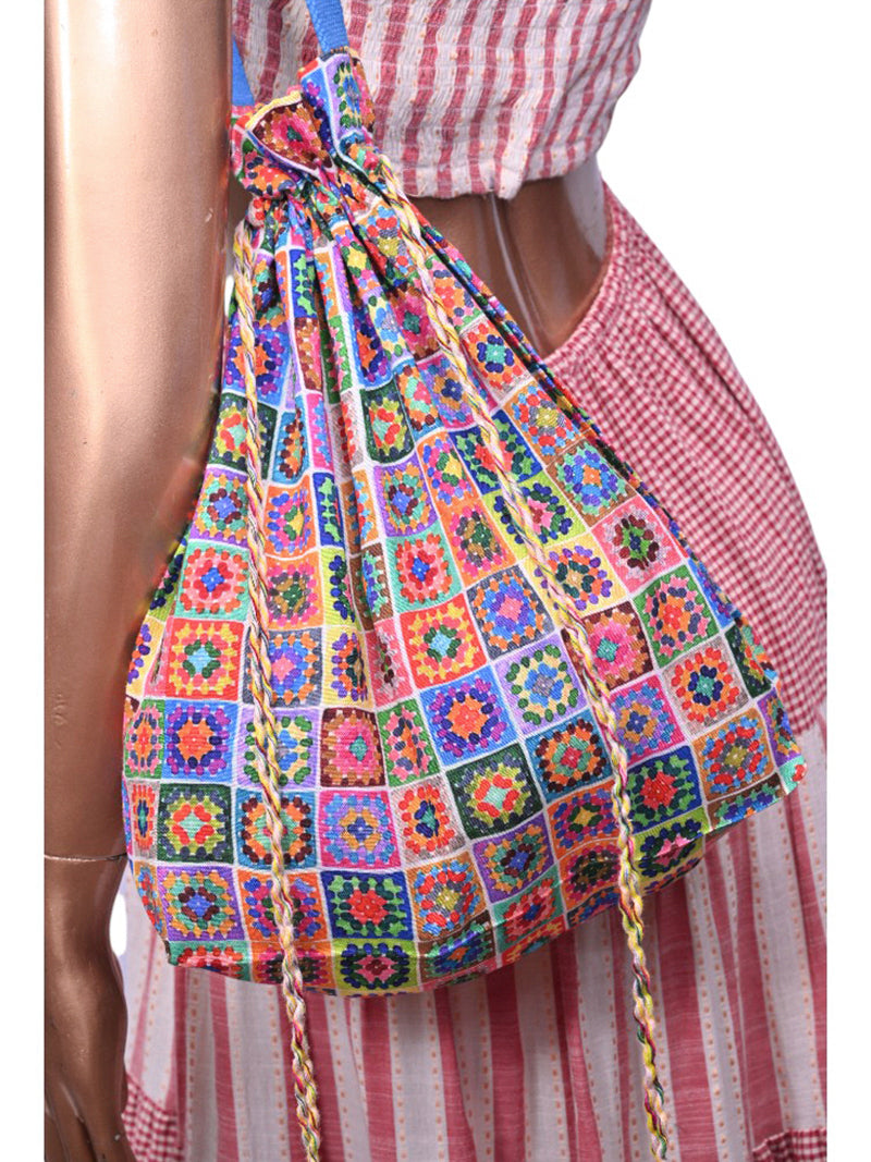Jhola Bag - Granny Square Multi