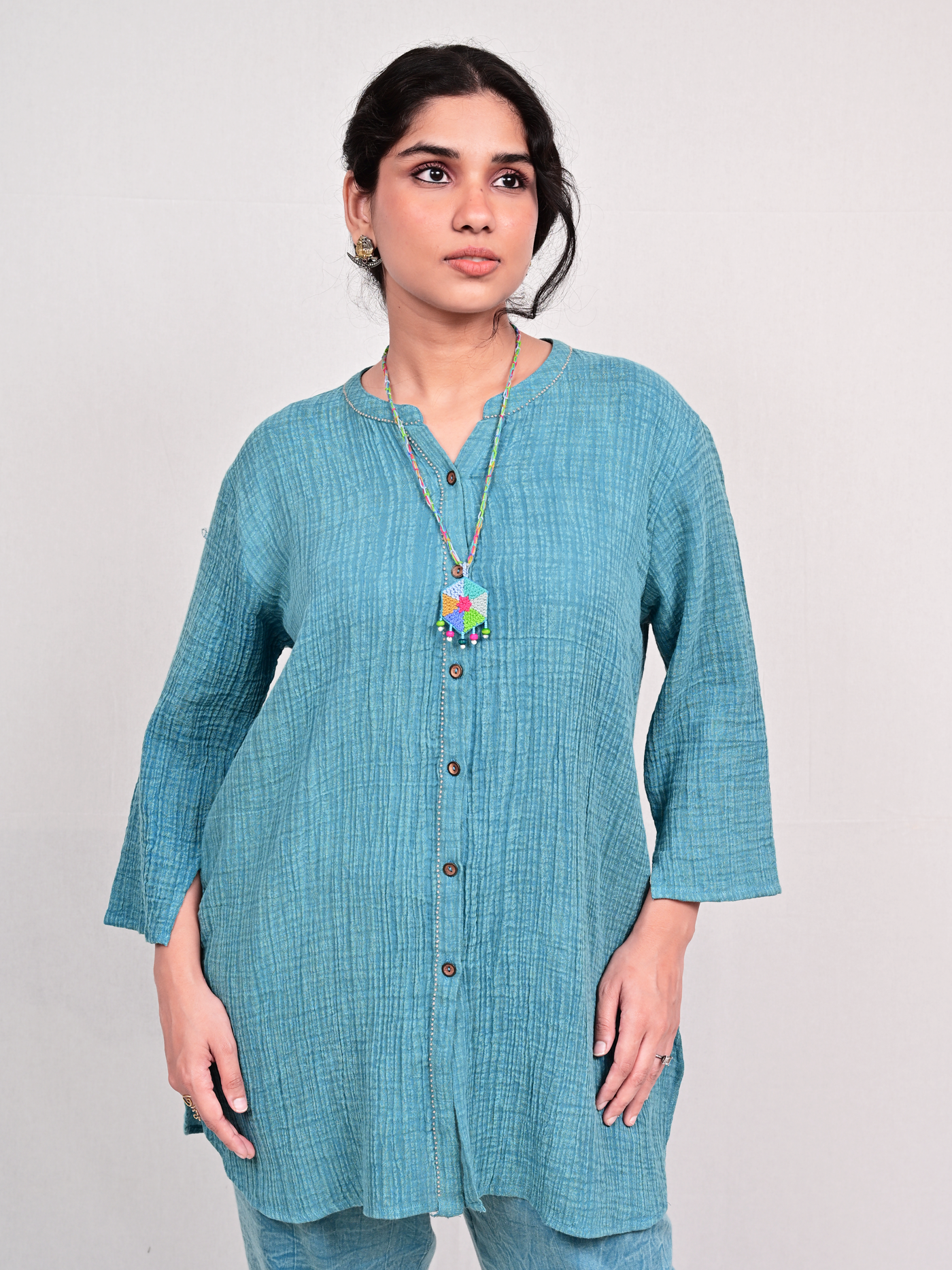 Kani Top - Cora Flax Engym Blue