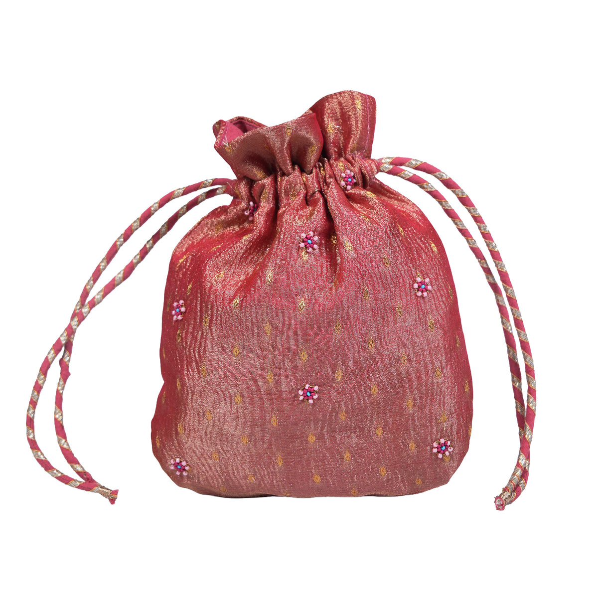 Juhi Organza Pouch - Rose