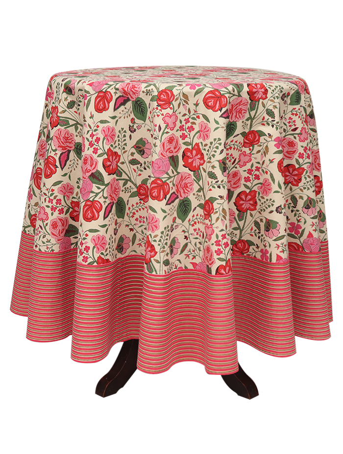 Round Table Cloth  - Mughal Garden Mughal Green