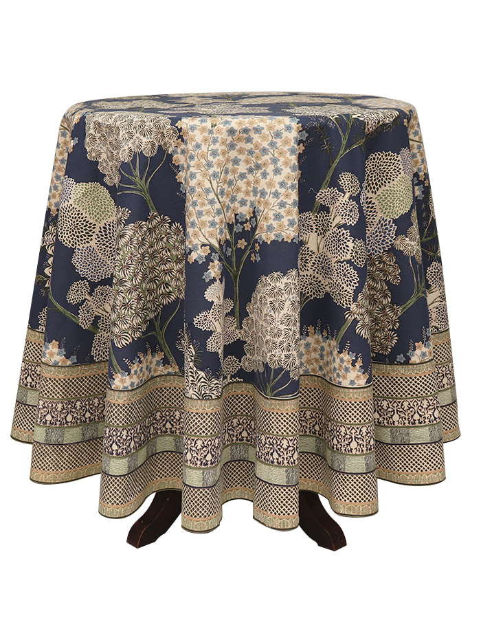 Round Table Cloth  - Pichwai Prussian Blue