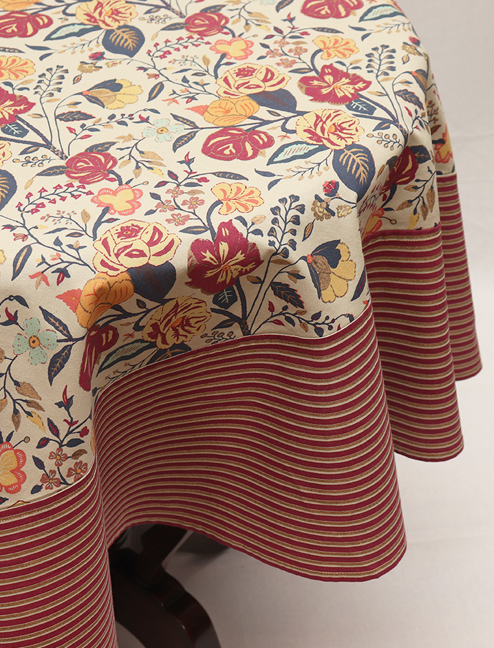 Round Table Cloth  - Mughal Garden Noorani