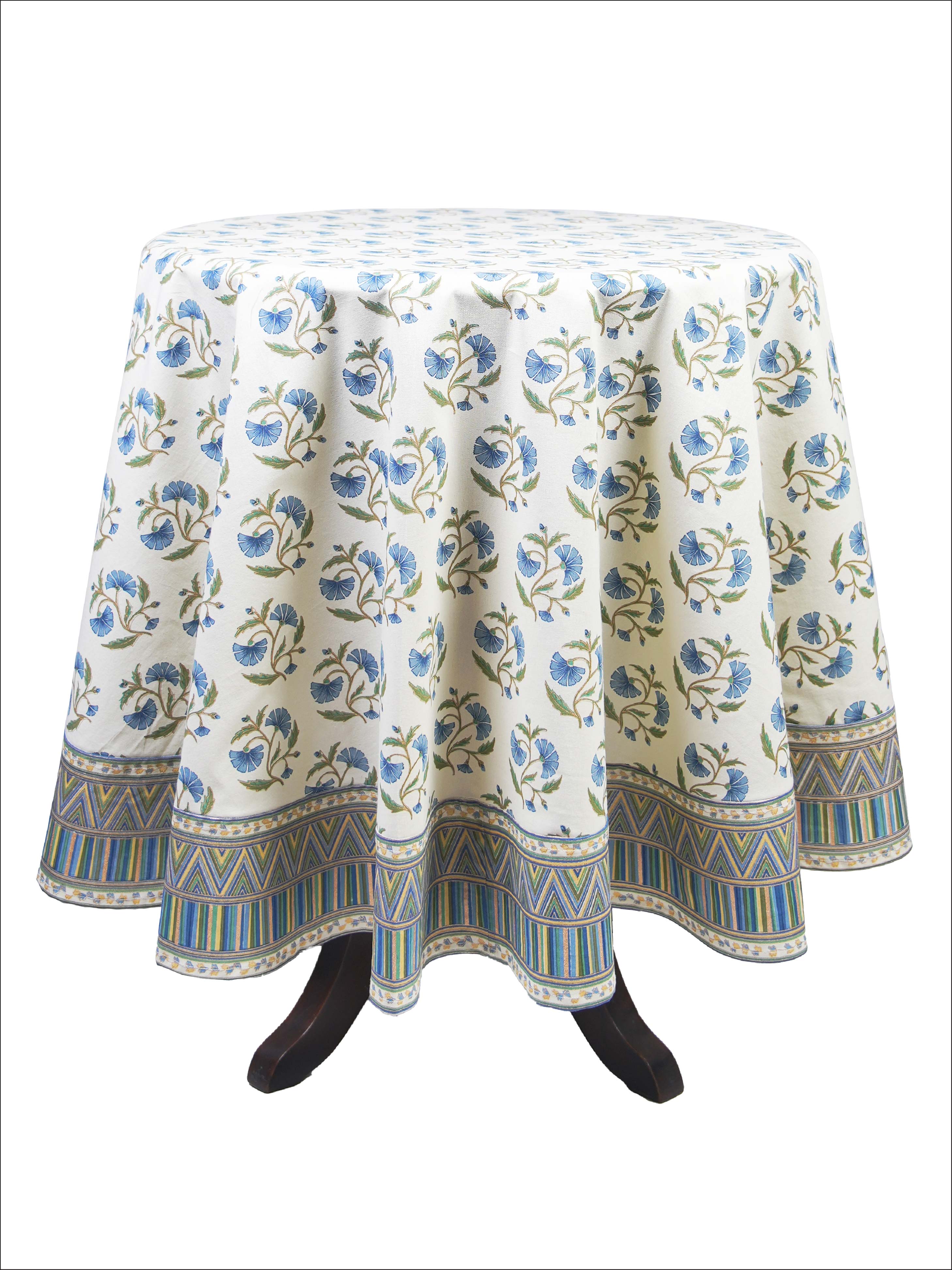 Round Table Cloth - Bina Gola Baja Blue