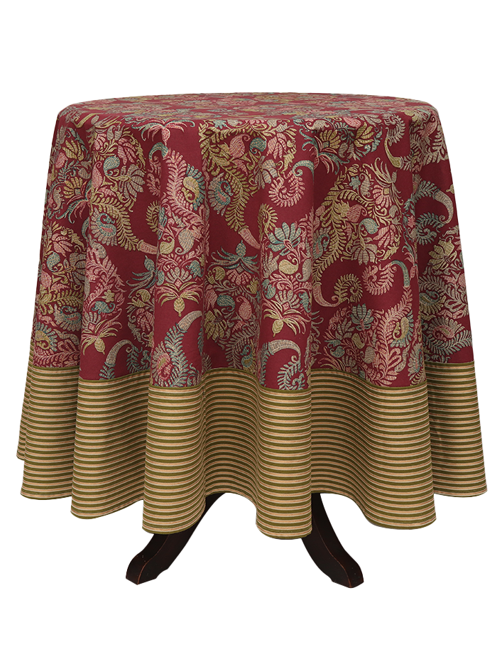 Round Table Cloth  - Ambara Tartar Red