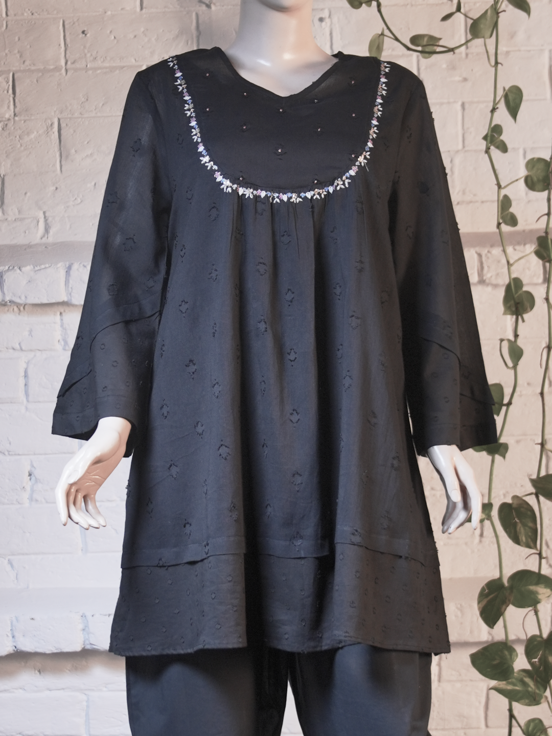 Farsi Kurta with Slip - Black
